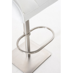 Ensemble de 2 tabourets de bar Damaso en similicuir et acier inoxydable blanc