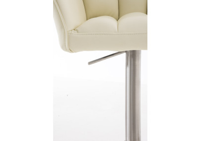 Set di 2 sgabelli da bar Damaso, similpelle, acciaio inox, crema