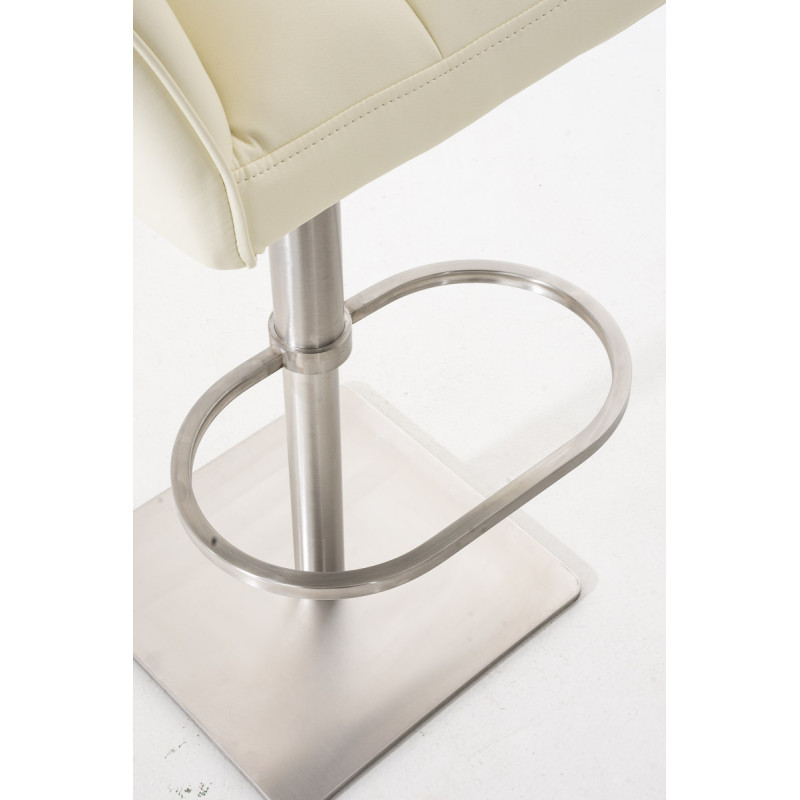 Ensemble de 2 tabourets de bar Damaso en similicuir et acier inoxydable crème