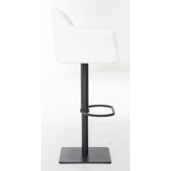 Ensemble de 2 tabourets de bar Damaso en similicuir noir et blanc