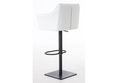 Ensemble de 2 tabourets de bar Damaso en similicuir noir et blanc