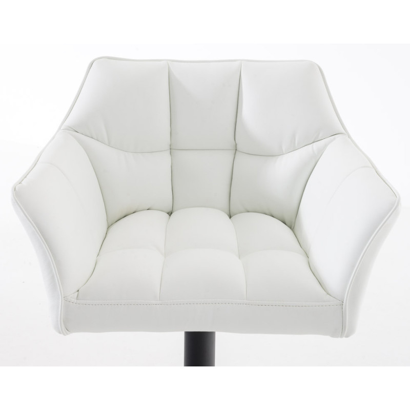 Ensemble de 2 tabourets de bar Damaso en similicuir noir et blanc