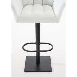 Ensemble de 2 tabourets de bar Damaso en similicuir noir et blanc