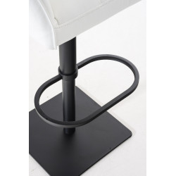 Ensemble de 2 tabourets de bar Damaso en similicuir noir et blanc