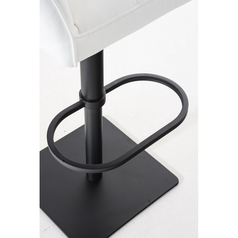 Ensemble de 2 tabourets de bar Damaso en similicuir noir et blanc