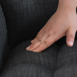 Set di 2 sgabelli da bar Damaso, tessuto bianco/grigio scuro