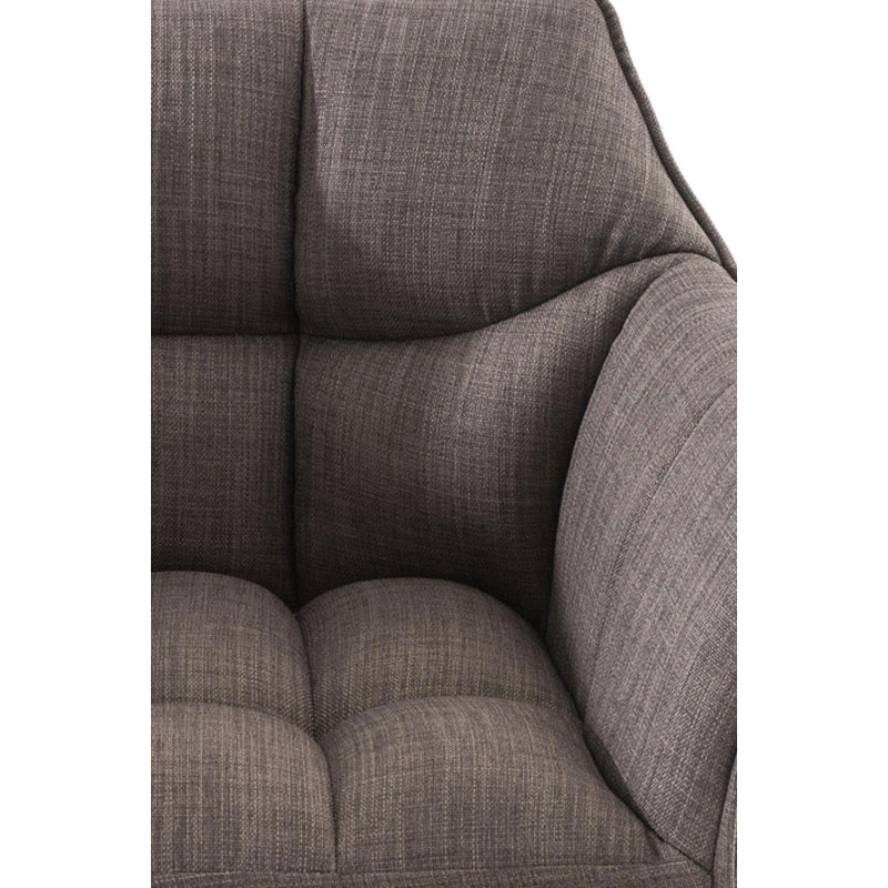 Ensemble de 2 tabourets de bar en tissu Damaso blanc gris