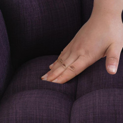 Ensemble de 2 tabourets de bar en tissu Damaso blanc violet