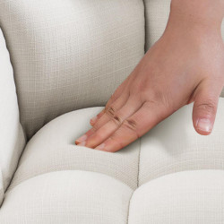 Ensemble de 2 tabourets de bar en tissu Damaso blanc blanc