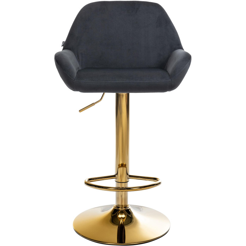 Lot de 2 tabourets de bar Braga Gold Velvet Noir