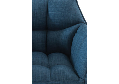 Set di 2 sgabelli da bar in tessuto Damaso nero blu