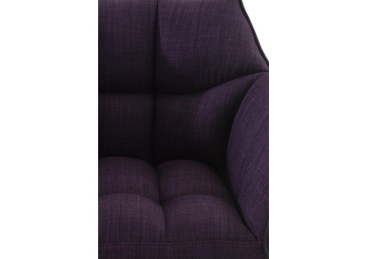 Conjunto de 2 banquetas de bar em tecido Damaso preto e roxo.