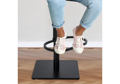 Ensemble de 2 tabourets de bar en tissu Damaso noir et blanc