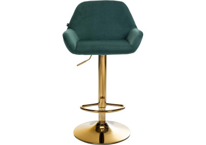 Lot de 2 tabourets de bar Braga Gold velours vert foncé