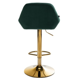 Ensemble de 2 tabourets de bar Braga en velours doré et vert foncé