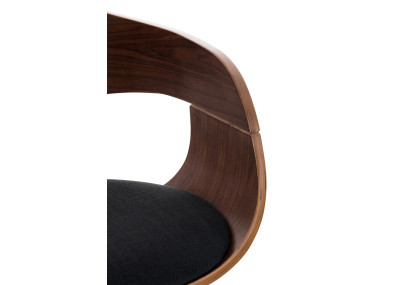 Ensemble de 2 tabourets de bar Kingston C, tissu noyer/noir