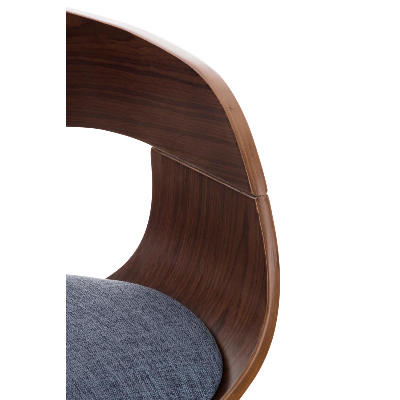 Ensemble de 2 tabourets de bar Kingston C, tissu noyer/bleu