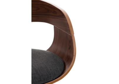 Conjunto de 2 banquetas Kingston C, estofadas em tecido cor nogueira/cinza escuro.