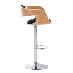 Ensemble de 2 tabourets de bar Kingston C, tissu naturel/noir