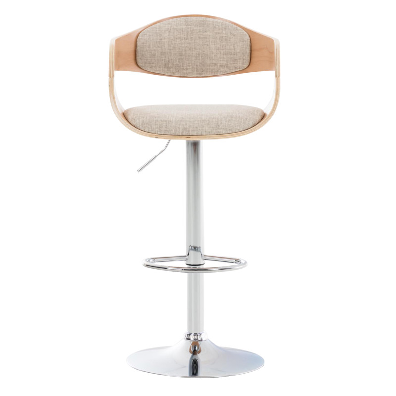 Set di 2 sgabelli da bar Kingston C, tessuto naturale/crema