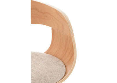 Set di 2 sgabelli da bar Kingston C, tessuto naturale/crema