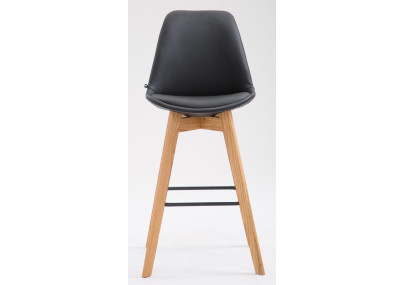 Lot de 2 tabourets de bar Metz en similicuir noir naturel