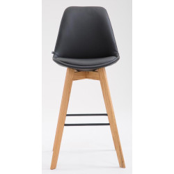 Conjunto de 2 banquetas de bar Metz em couro sintético preto natural