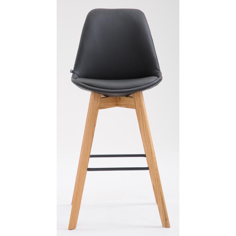 Conjunto de 2 banquetas de bar Metz em couro sintético preto natural