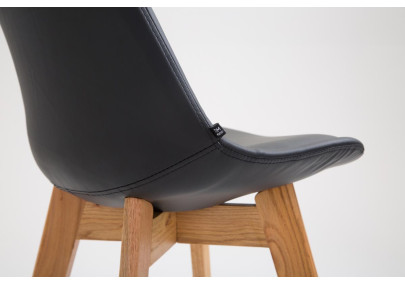 Set di 2 sgabelli da bar Metz in similpelle nero naturale