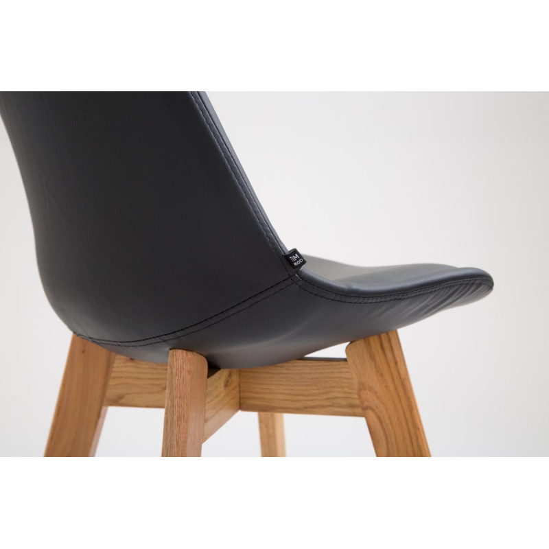 Lot de 2 tabourets de bar Metz en similicuir noir naturel