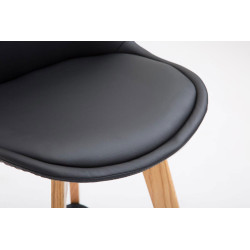 Ensemble de 2 tabourets de bar Metz en similicuir naturel noir
