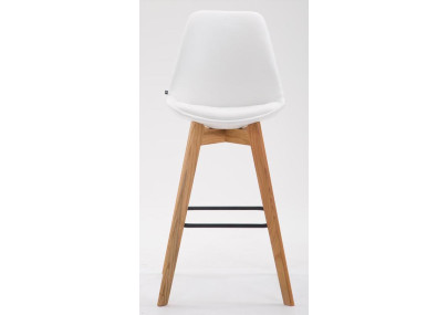 Juego de 2 taburetes de bar Metz de piel sintética blanca natural