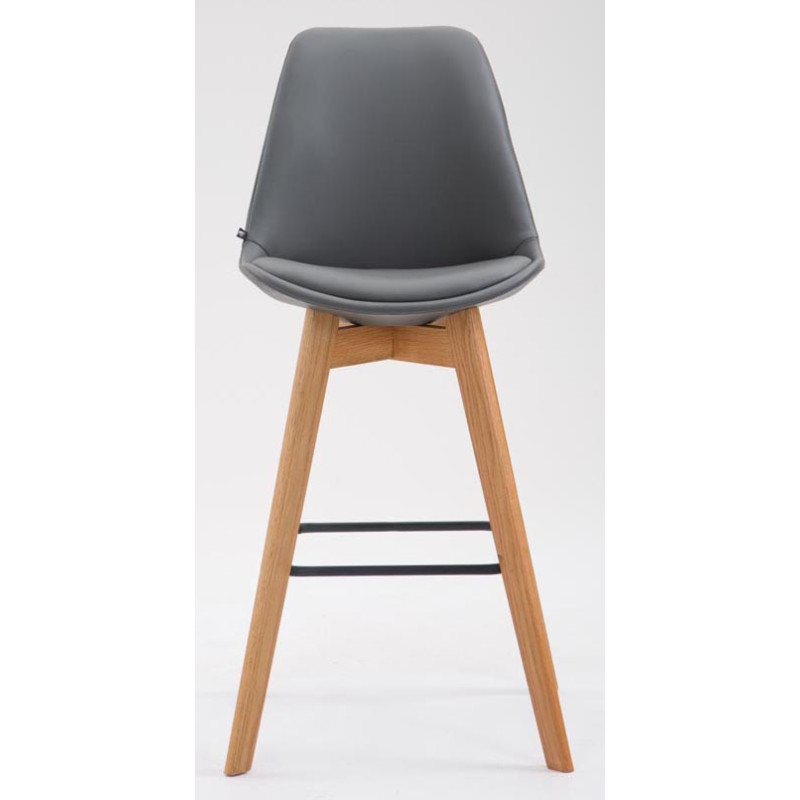 Conjunto de 2 banquetas de bar Metz em couro sintético cinza natural