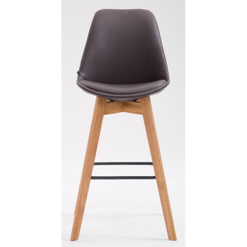 Ensemble de 2 tabourets de bar Metz en similicuir naturel brun