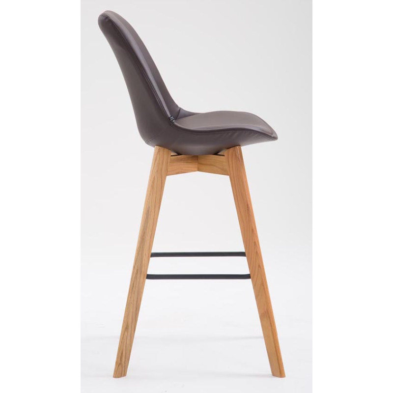 Juego de 2 taburetes de bar Metz de piel sintética marrón natural