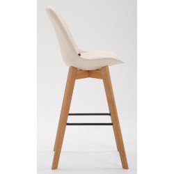 Ensemble de 2 tabourets de bar Metz en similicuir crème naturel