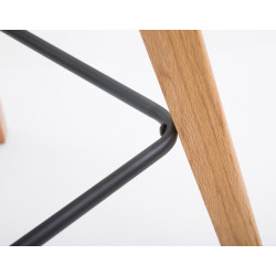 Conjunto de 2 banquetas de bar em tecido Metz azul natural