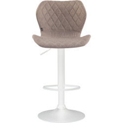 Ensemble de 2 tabourets de bar, revêtement en liège et tissu, blanc/taupe