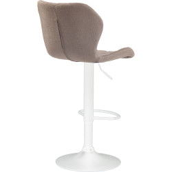 Ensemble de 2 tabourets de bar, revêtement en liège et tissu, blanc/taupe