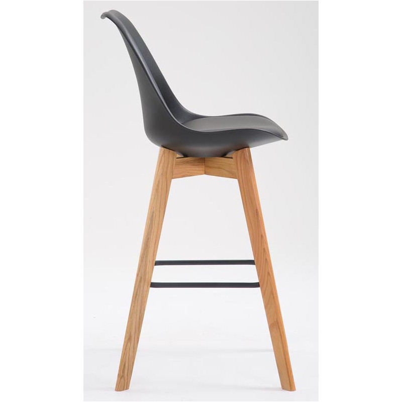 Set di 2 sgabelli da bar Metz in plastica naturale nero