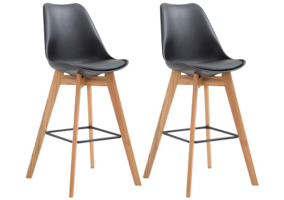 Conjunto de 2 banquetas de bar Metz em plástico preto natural