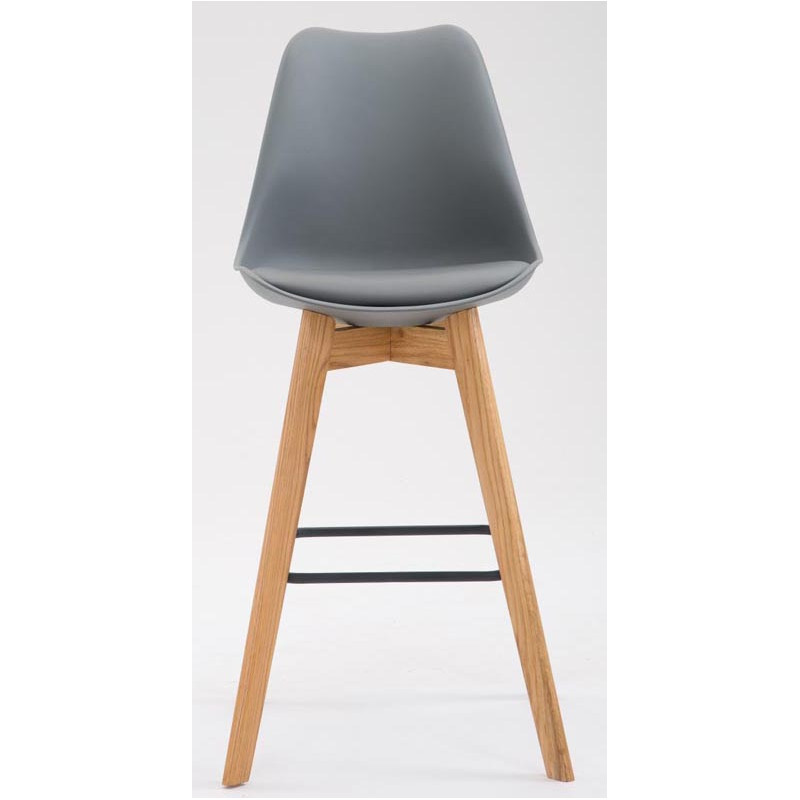 Juego de 2 taburetes de bar Metz de plástico gris natural