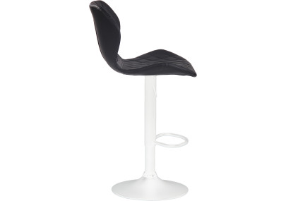 Conjunto de 2 banquetas de bar, cortiça, couro sintético, branco/preto