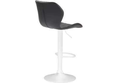 Conjunto de 2 banquetas de bar, cortiça, couro sintético, branco/preto