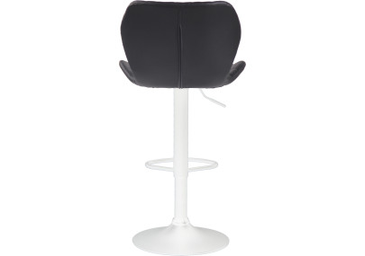 Conjunto de 2 banquetas de bar, cortiça, couro sintético, branco/preto