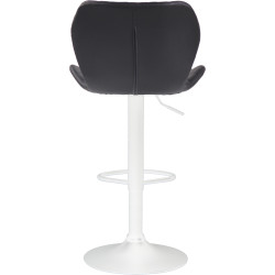 Conjunto de 2 banquetas de bar, cortiça, couro sintético, branco/preto