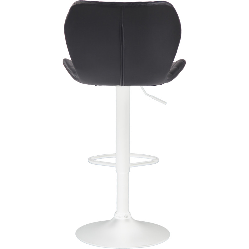 Conjunto de 2 banquetas de bar, cortiça, couro sintético, branco/preto