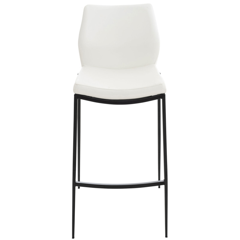 Tabouret de bar Matola, similicuir, noir blanc