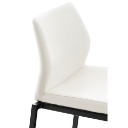 Banqueta de bar Matola, em couro sintético, preta e branca.