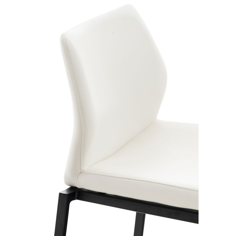 Tabouret de bar Matola, similicuir, noir blanc